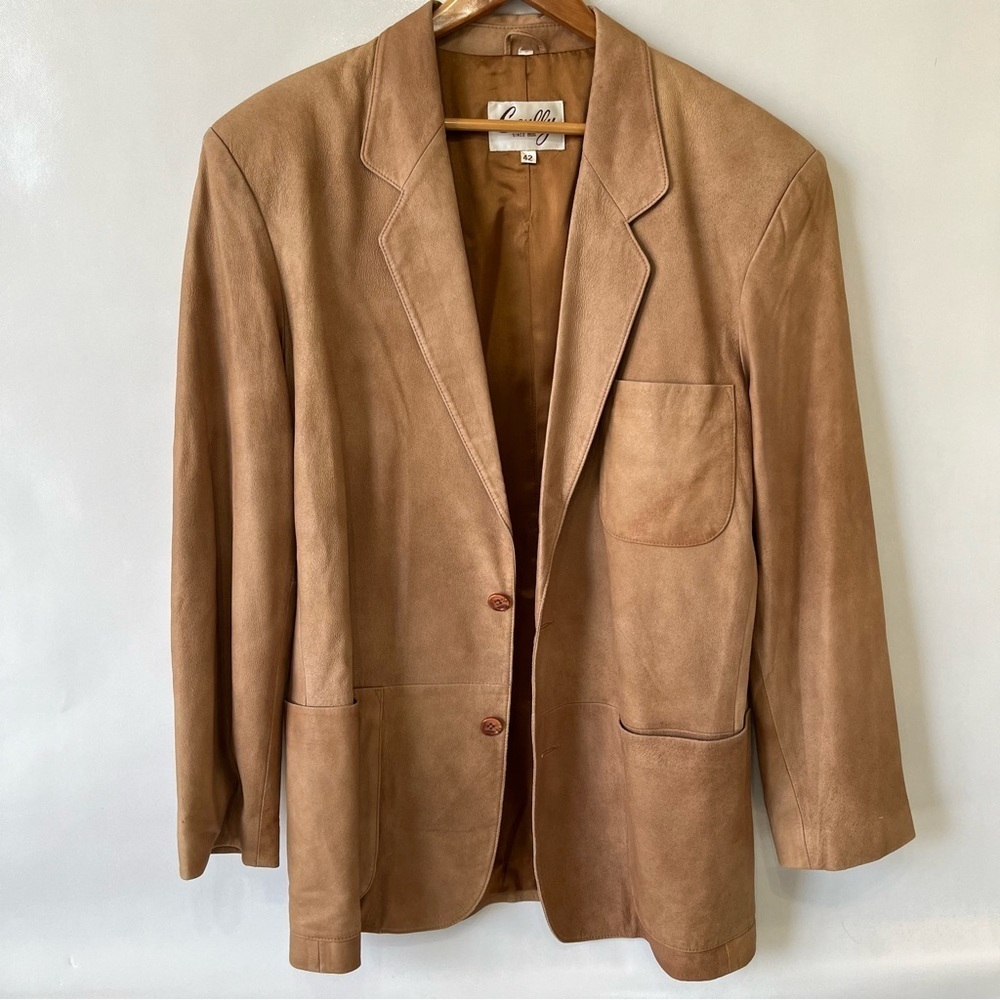 Vintage Scully Suede Leather Brown Tan Blazer Jacket